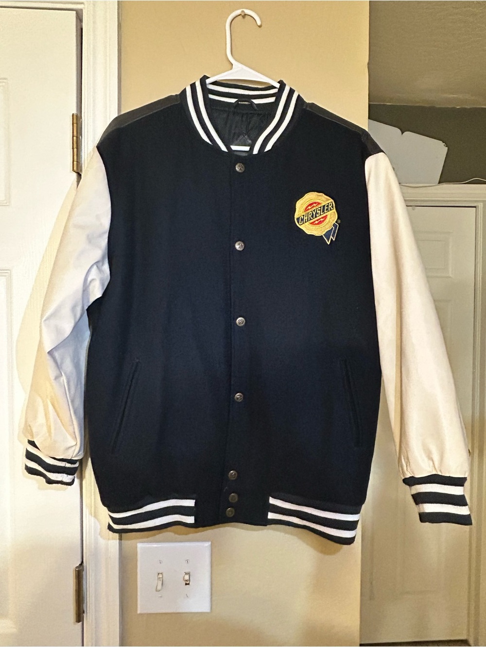 Chrysler Black & White Varsity Bomber Jacket